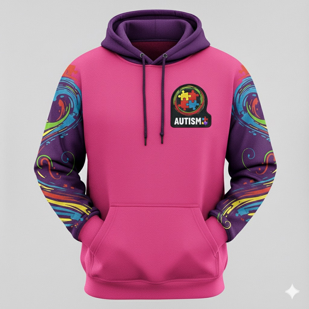 Autism Awareness Puzzle Pieces Hoodie - Comfortable & Sensory-Friendly 🧩
