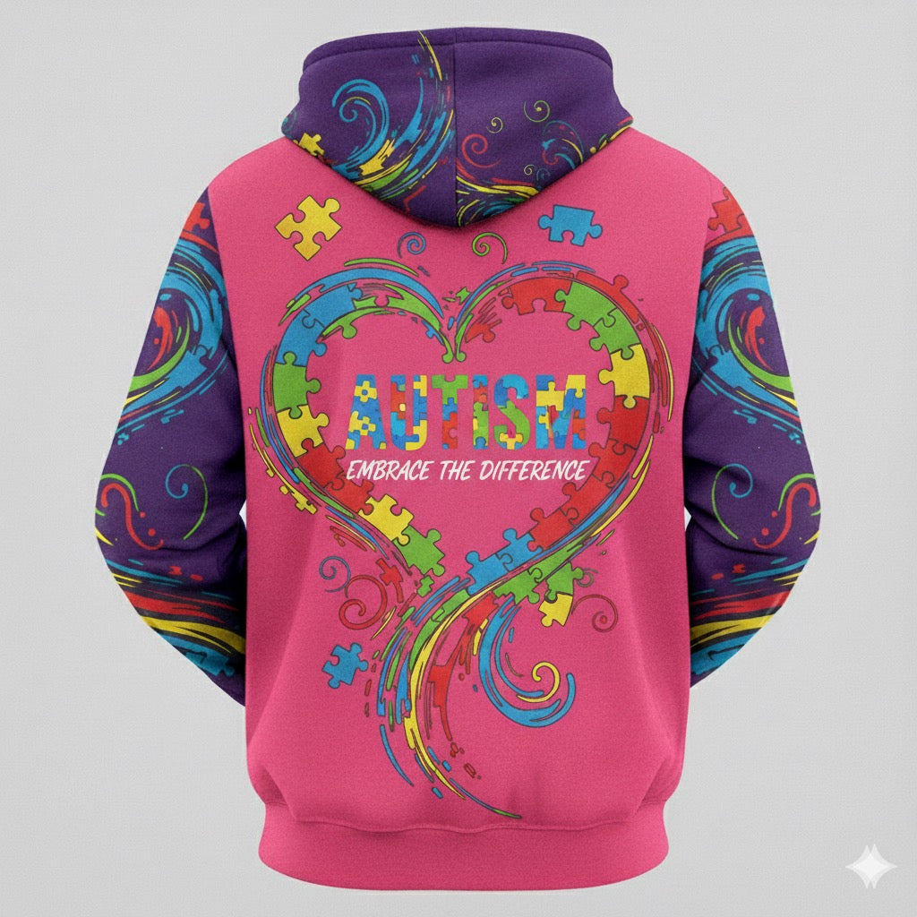 Autism Awareness Puzzle Pieces Hoodie - Comfortable & Sensory-Friendly 🧩
