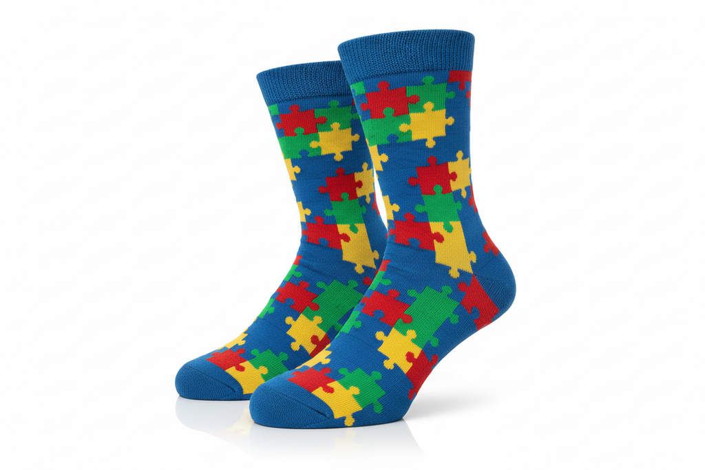 Autism Awareness Puzzle Pieces Socks