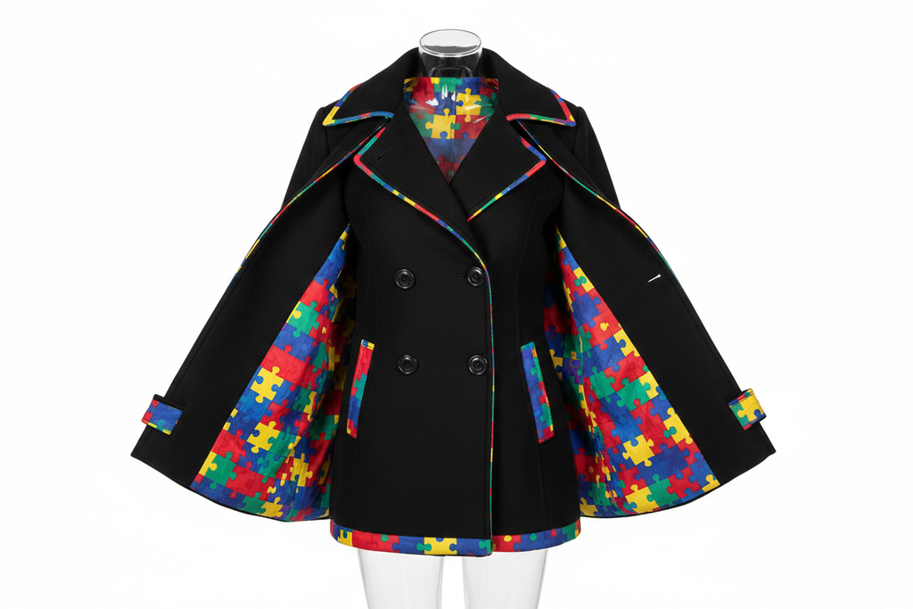 Black Autism Awareness Peacoat