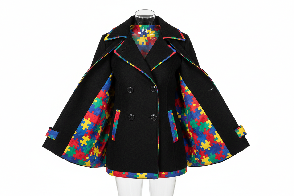 Black Autism Awareness Peacoat
