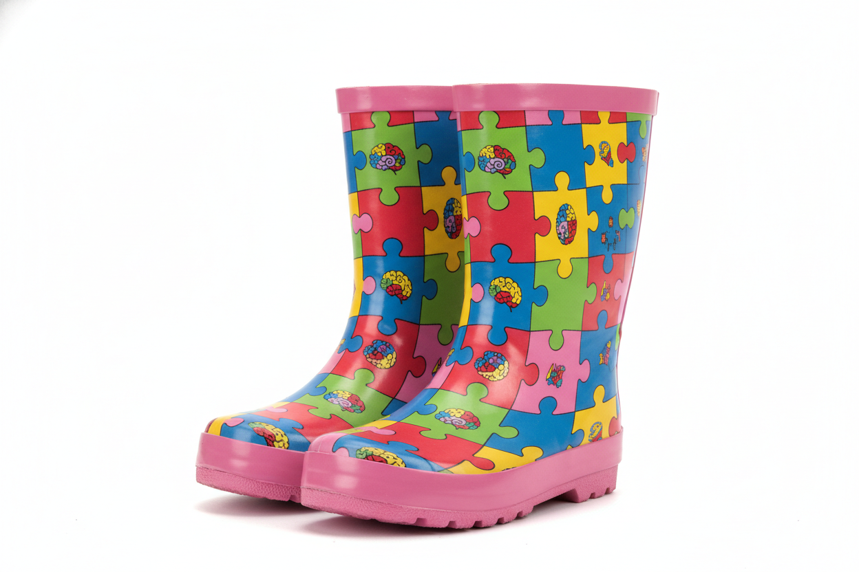 Kids' Pink Autism Awareness Rain Boots